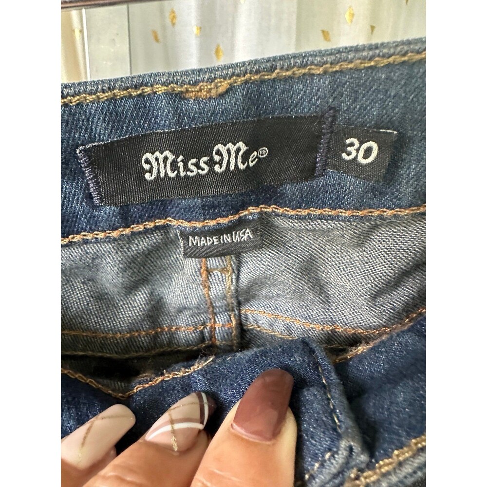 Miss Me Women's Stretch Bootcut Flare Faux Front Pockets Zip Up Denim Jeans 30 - Picture 5 of 7